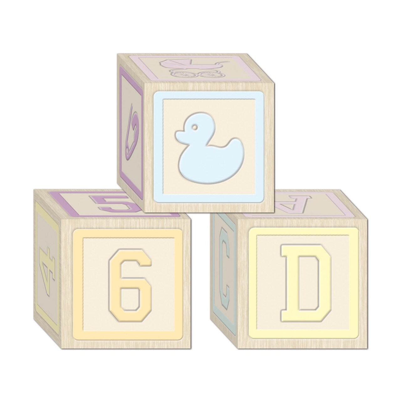 Party Central Club Pack of 36 Vibrantly Colored Pastel Baby Blocks Party Favor Boxes 3.25